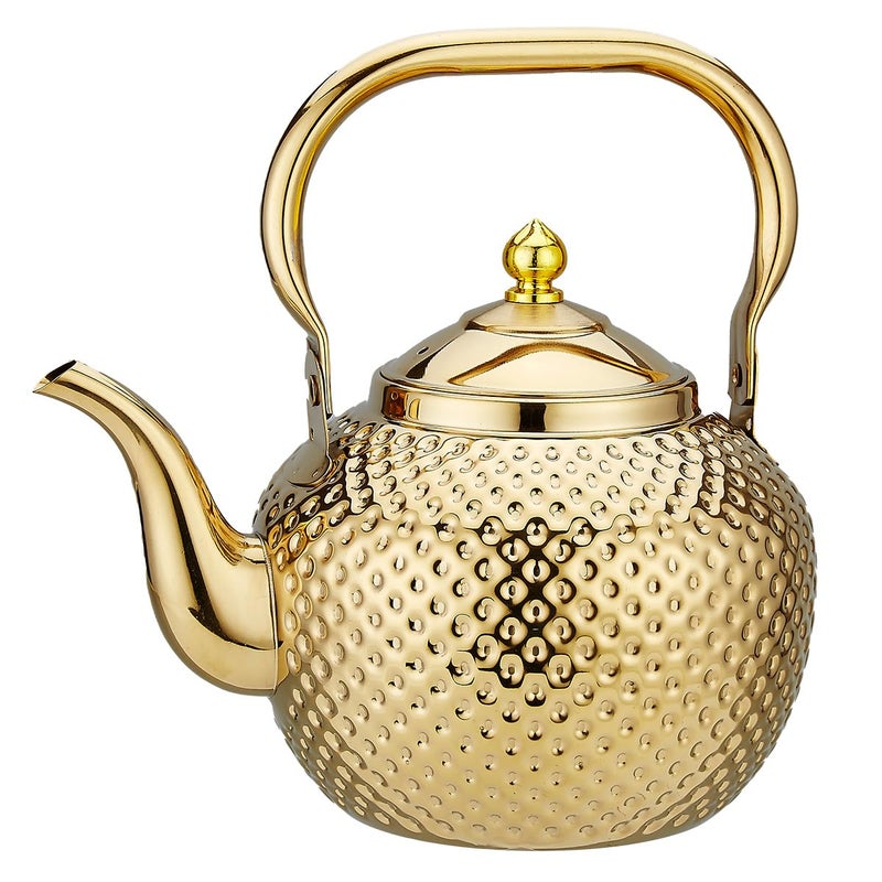 SANQIAHOME 1500ml teapot with Infuser stainless steel Water Boilers lifting handle Tea Maker Water Kettle for Induction/Gas gold - Image 1